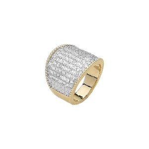 Elegant Wide CZ Pave Dome Ring